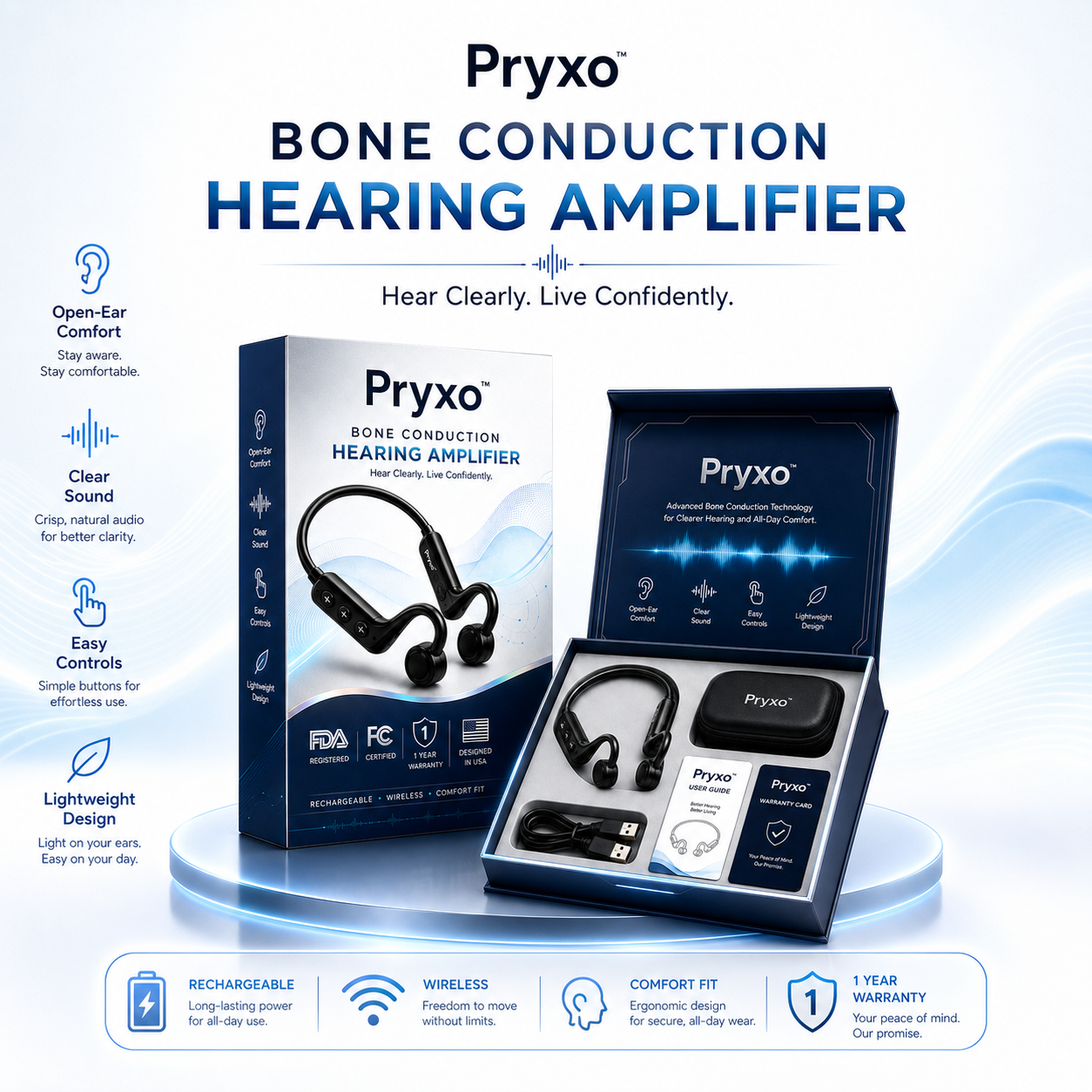 💖💥Limited-time offer! 🔥Pryxo™ Bone Conduction Hearing Aids — Hear the sounds you should hear! ✅Made in the USA